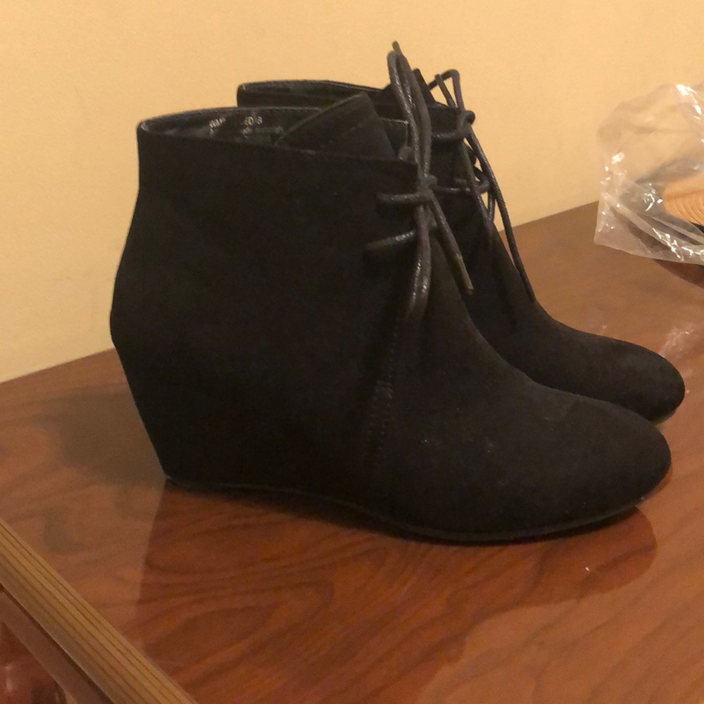 New direction wedge booties